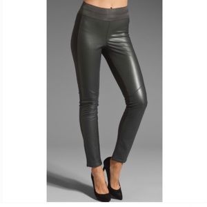 Paige Black Label Paloma Leather Phanton Grey Leggings